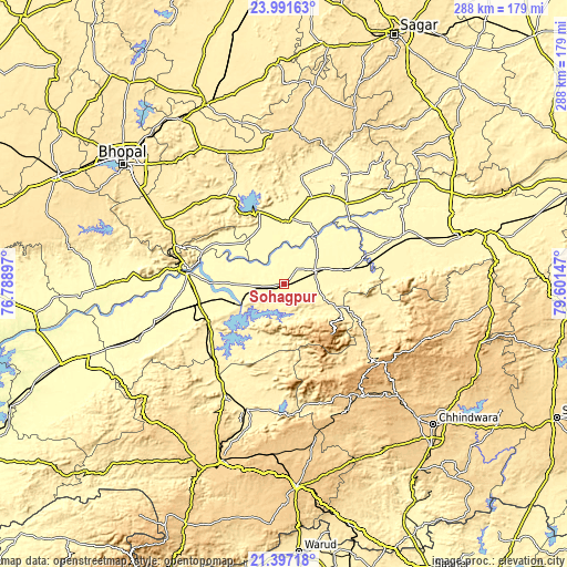 Topographic map of Sohāgpur