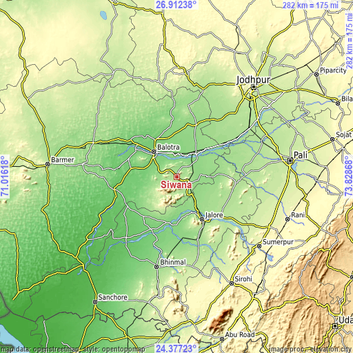 Topographic map of Siwāna