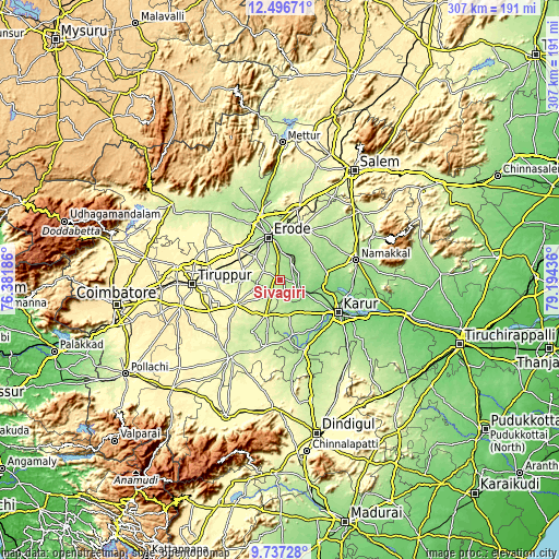 Topographic map of Sivagiri