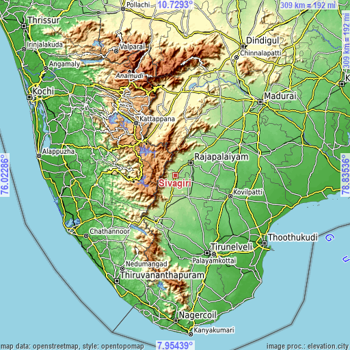 Topographic map of Sivagiri