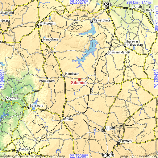 Topographic map of Sītāmau