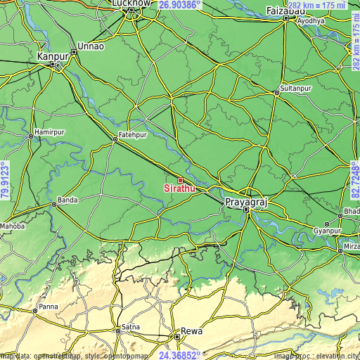 Topographic map of Sirāthu