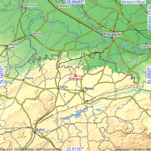 Topographic map of Simaria