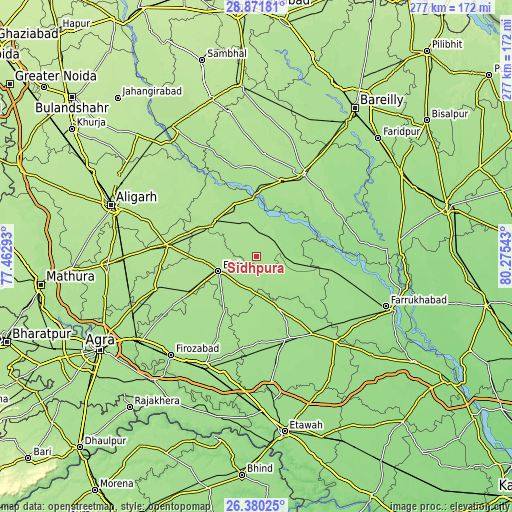 Topographic map of Sidhpura