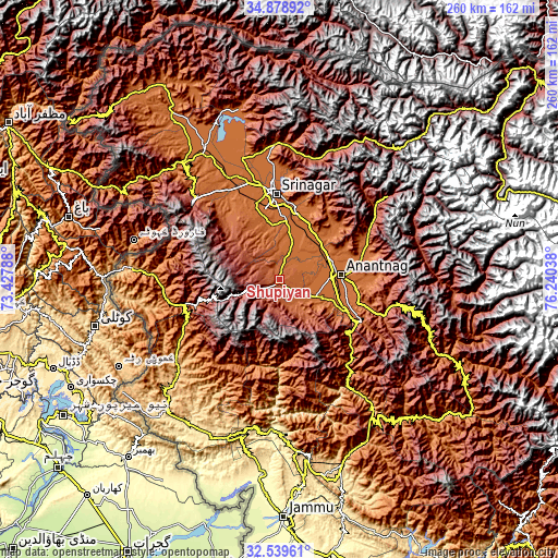 Topographic map of Shupīyan