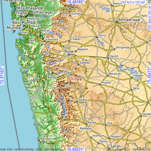 Topographic map of Shirwal