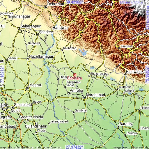 Topographic map of Seohāra