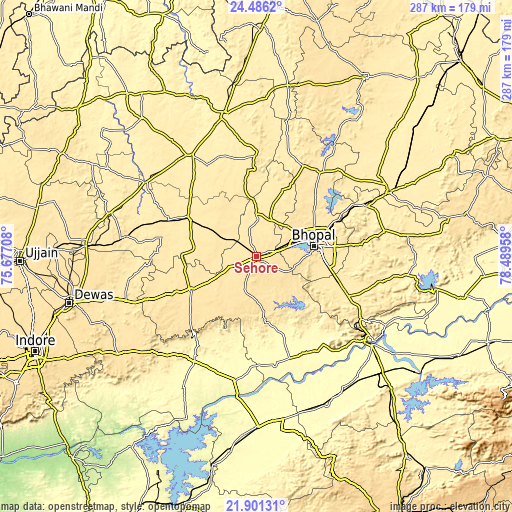 Topographic map of Sehore
