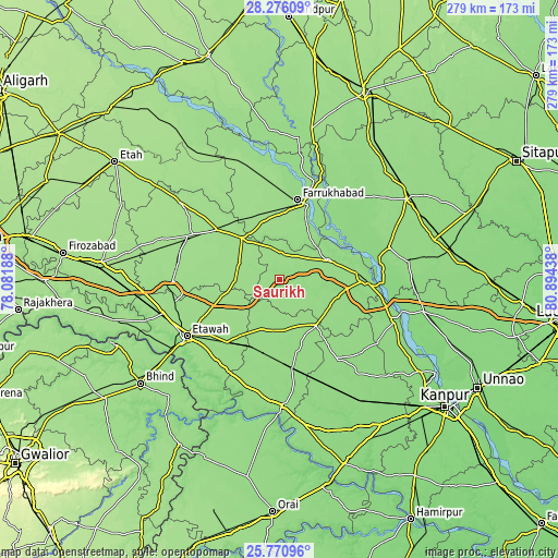 Topographic map of Saurikh