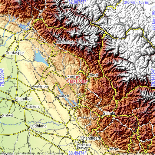 Topographic map of Sarka Ghāt