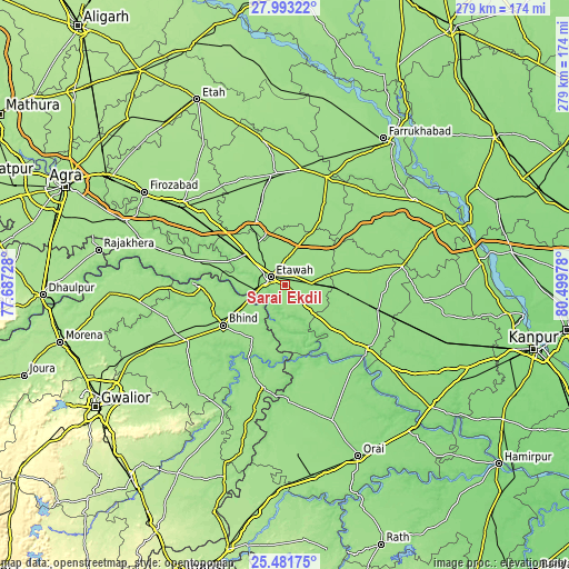 Topographic map of Sarai Ekdil