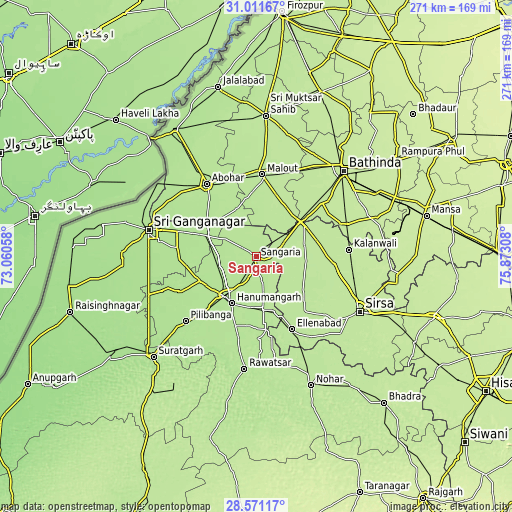Topographic map of Sangariā
