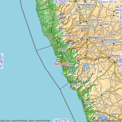 Topographic map of Sancoale