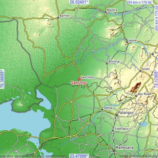 Topographic map of Sānchor