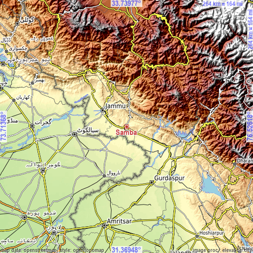 Topographic map of Sāmba