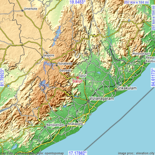 Topographic map of Sālūr