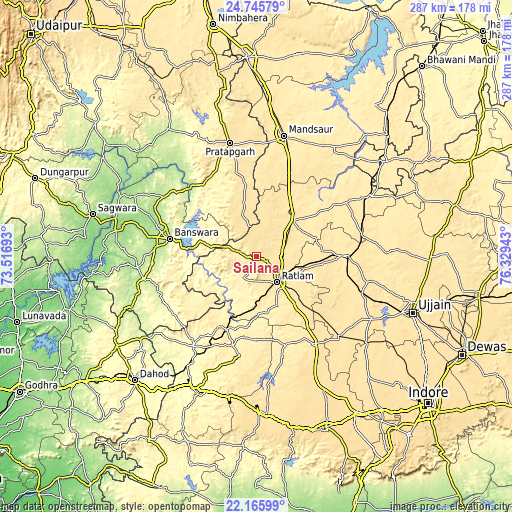 Topographic map of Sailāna