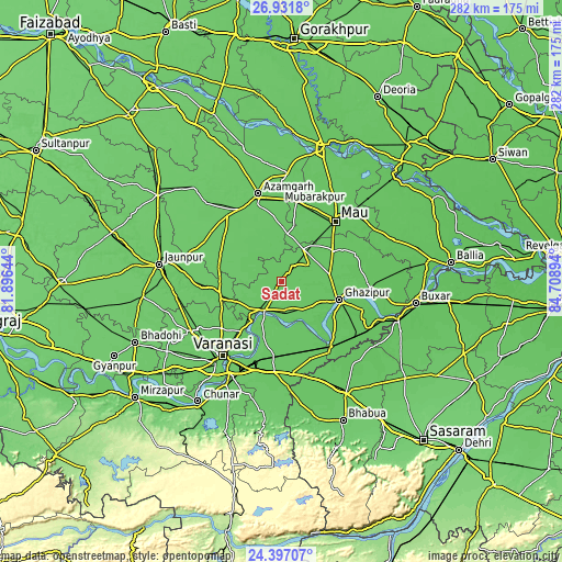 Topographic map of Sādāt