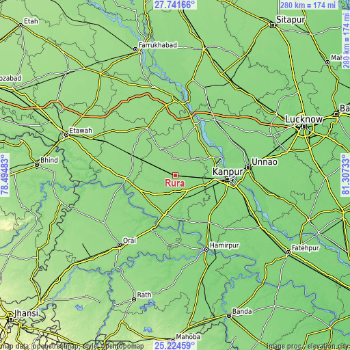 Topographic map of Rura