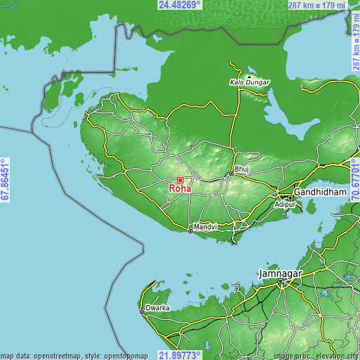 Topographic map of Roha