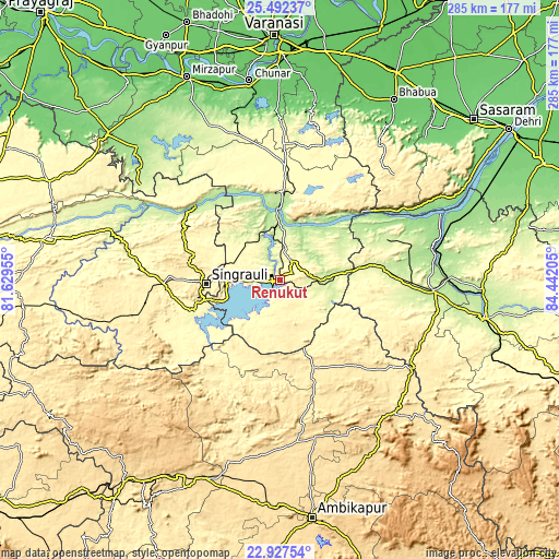 Topographic map of Renukūt