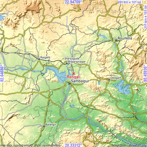Topographic map of Rengāli