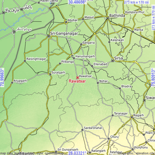Topographic map of Rāwatsār