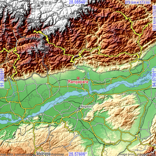 Topographic map of Rangāpāra