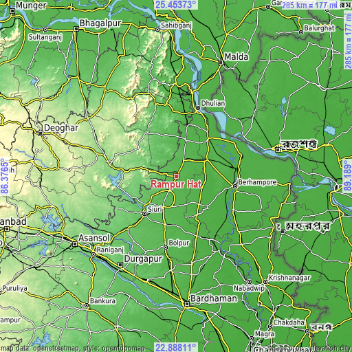 Topographic map of Rampur Hat