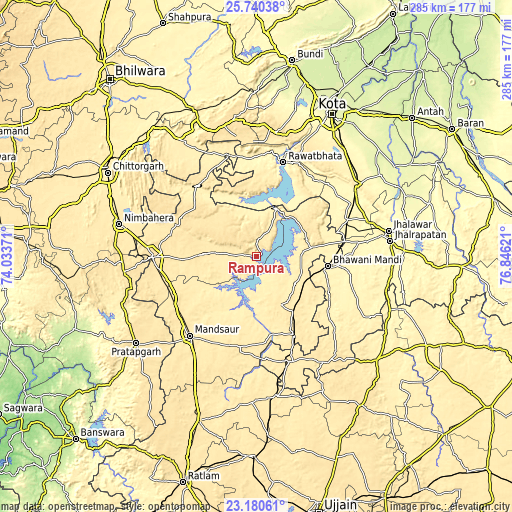 Topographic map of Rāmpura