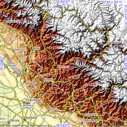 Topographic map of Rāmpur