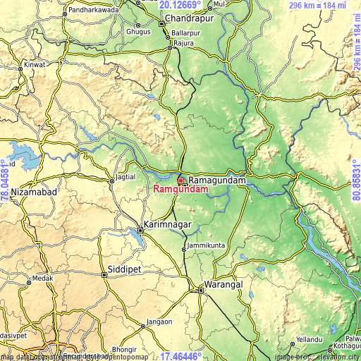 Topographic map of Rāmgundam