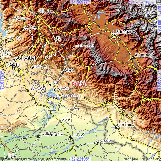 Topographic map of Rāmgarh