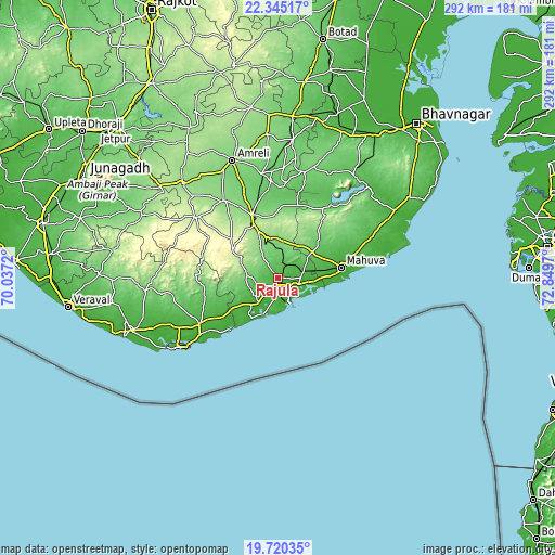 Topographic map of Rājula