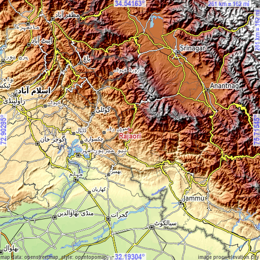 Topographic map of Rajaori