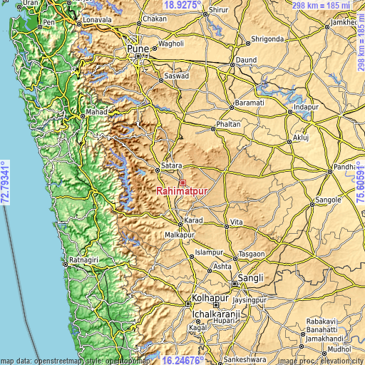 Topographic map of Rahimatpur