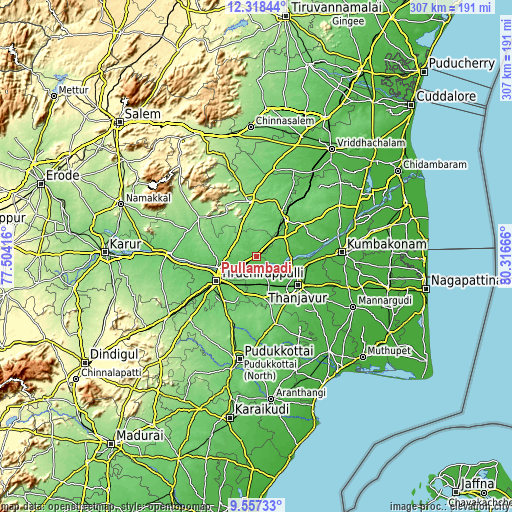 Topographic map of Pullambādi