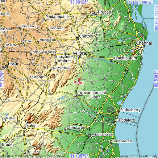 Topographic map of Polūr