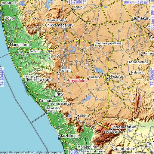 Topographic map of Piriyāpatna