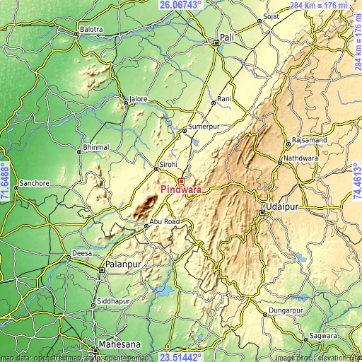 Topographic map of Pindwāra