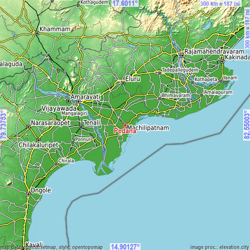 Topographic map of Pedana