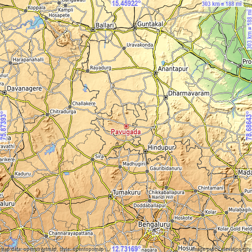 Topographic map of Pāvugada