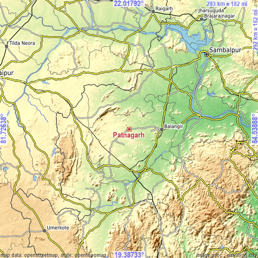 Topographic map of Patnāgarh