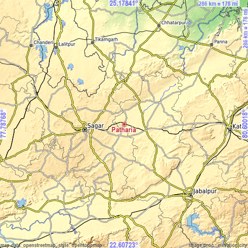 Topographic map of Patharia