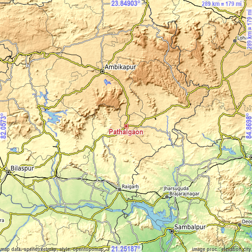 Topographic map of Pathalgaon