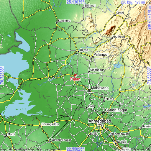 Topographic map of Pātan