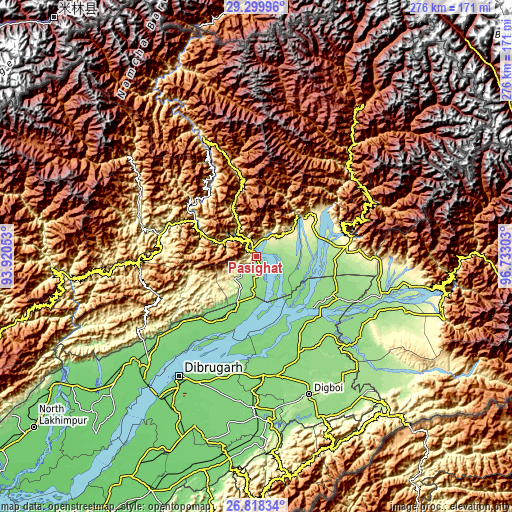 Topographic map of Pāsighāt