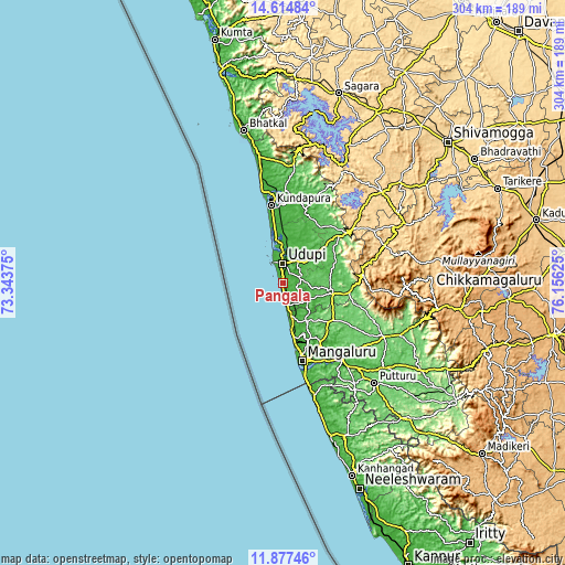 Topographic map of Pāngāla