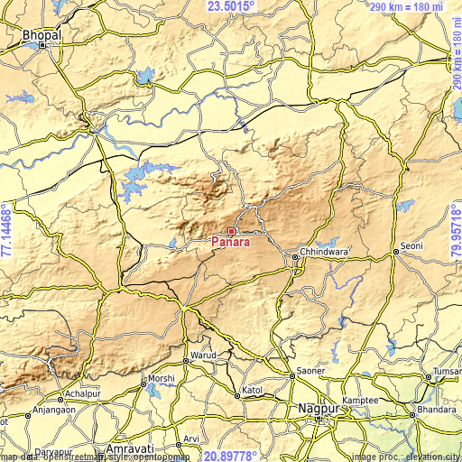 Topographic map of Panara