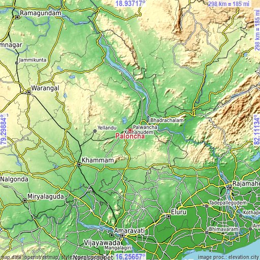 Topographic map of Pāloncha